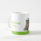 Gold und silberner grabender Eulen-Dekor Kaffeetasse (Vorderseite Links)