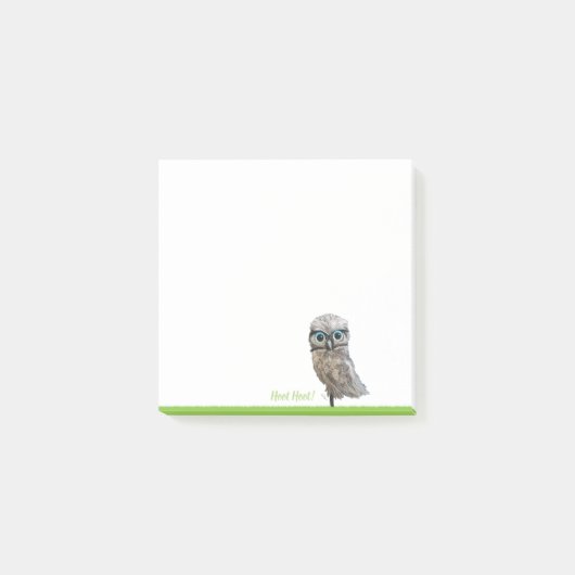Gold und silberner grabender Eulen-Dekor Post-it Klebezettel (Vorderseite)