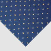 Gold- und Silberpolka-Punkte auf dem Navy Blue  Seidenpapier (Ausschnitt)