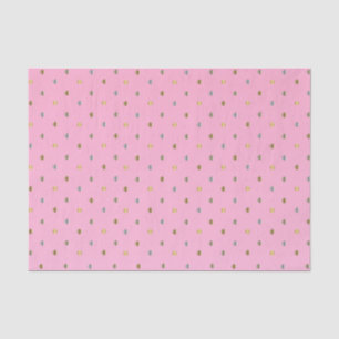 Gold- und Silberpolka-Punkte auf einem rosa Hinter Seidenpapier