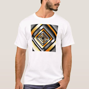 Gold- und Silberquadrate, die Perspektive bilden T-Shirt
