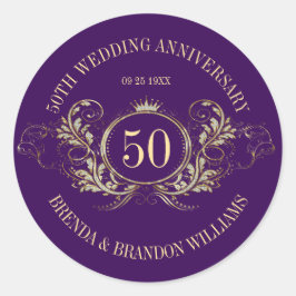 Gold- und Silberrahmen mit einem Kronplatz-Aufkleb Runder Aufkleber