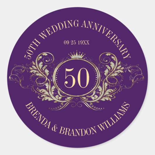 Gold- und Silberrahmen mit einem Kronplatz-Aufkleb Runder Aufkleber (Vorderseite)