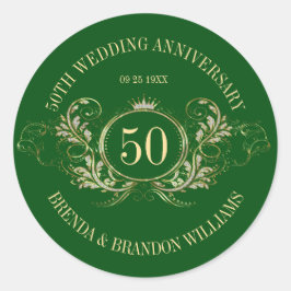 Gold- und Silberrahmen mit einem Kronplatz-Aufkleb Runder Aufkleber