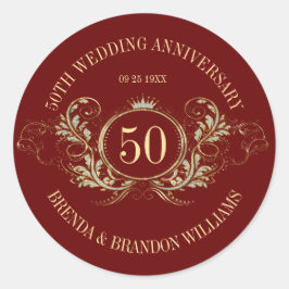 Gold- und Silberrahmen mit einem Kronplatz-Aufkleb Runder Aufkleber