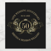 Gold- und Silberrahmen mit einer Krone Weinetikett (Einzelnes Label)