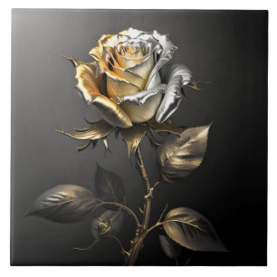 Gold- und Silberrosen-Metalleffekt Fliese