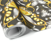 Gold- und Silberschmetterlinge Geschenkpapier (Rolleneckpunkt)