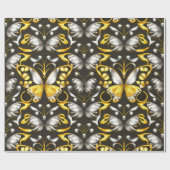 Gold- und Silberschmetterlinge Geschenkpapier (Flach)