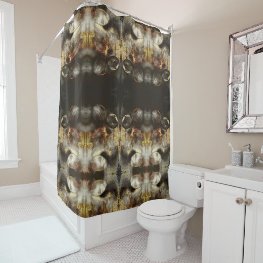 Gold- und Silbersternstaubeffekt Duschvorhang (Beispiel)