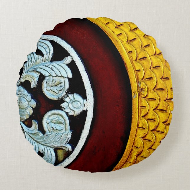 Gold- und Silbertür Rundes Kissen (Vorderseite)