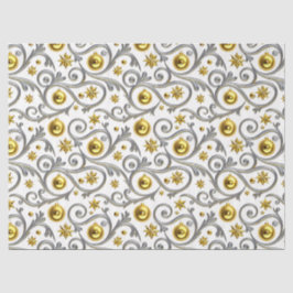 Gold- und Silberwirbel-Eleganz Seidenpapier