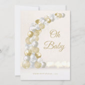 Gold und Silver Balloon Arch Baby Dusche Einladung (Rückseite)