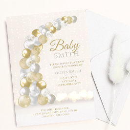 Gold und Silver Balloon Arch Baby Dusche Einladung