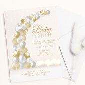 Gold und Silver Balloon Arch Baby Dusche Einladung