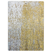 Gold und Silver Grunge Monogram Erstklammer Klemmbrett (Rückseite)