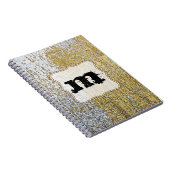 Gold und Silver Grunge Monogram Erstnotizen Notizblock (Rechte Seite)