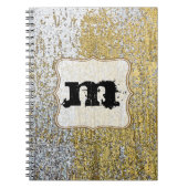 Gold und Silver Grunge Monogram Erstnotizen Notizblock (Vorderseite)