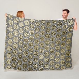 Gold und Silver Luxus Design Fleecedecke