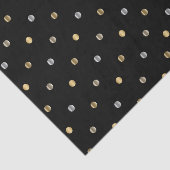 Gold und Silver Polka Punkte auf schwarz Seidenpapier (Ausschnitt)