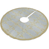 Gold und Silver Polyester Tree Skirt Polyester Weihnachtsbaumdecke (Schrägansicht)