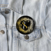 Gold und Silver Ribbon Grunge Herz Button (Beispiel)