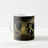 Gold und Silver Ribbon Grunge Herz Kaffeetasse (Vorderseite Links)