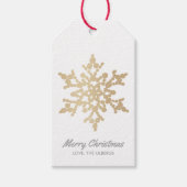 Gold und Silver Snowflake Weihnachtsmarken Geschenkanhänger (Vorderseite)
