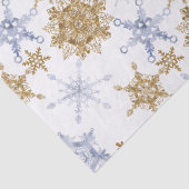 Gold und Silver Snowflakes Klare Bilder Seidenpapier (Detail)