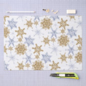 Gold und Silver Snowflakes Klare Bilder Seidenpapier (Handwerk)