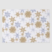 Gold und Silver Snowflakes Klare Bilder Seidenpapier (Vorderseite)