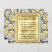 Gold und Silver Yin und Yang Einladung (Vorne/Hinten)