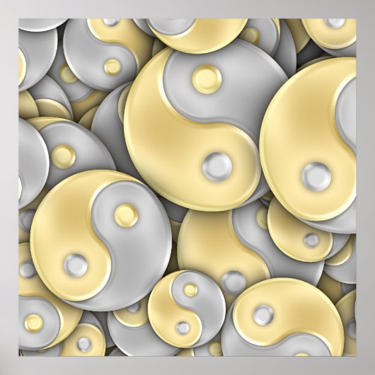 Gold und Silver Yin und Yang Poster (Vorne)