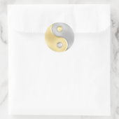 Gold und Silver Yin und Yang Runder Aufkleber (Tasche)