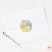Gold und Silver Yin und Yang Runder Aufkleber (Umschlag)