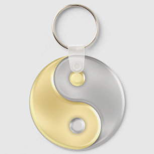Gold und Silver Yin und Yang Schlüsselanhänger
