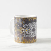 Gold und Slide Lacy Kaffeetasse (Vorderseite Links)