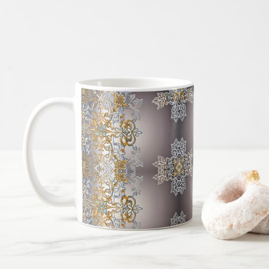 Gold und Slide Lacy Kaffeetasse (Mit Donut)