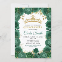 Gold und Smaragde grüne Rose Quinceañera