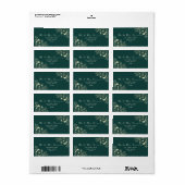 Gold- und Smaragdgrüne Rücksendeadresse Adressaufkleber (Vorne)