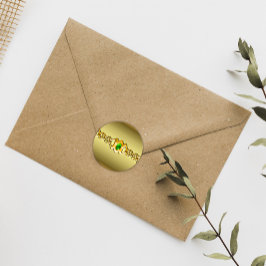 Gold- und Smarald-Jewel-Hochzeit Runder Aufkleber