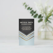 Gold und Speckled Luxury Geometric Visitenkarte (Stehend Vorderseite)