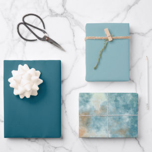 Gold- und Teal-Bad Geschenkpapier Set