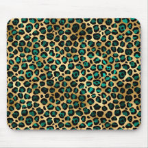Gold- und Teal-Glamour-Leopardenprint