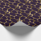 Gold und Tief Lila Abstraktes Leopardenmuster Geschenkpapier (Ecke)