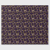 Gold und Tief Lila Abstraktes Leopardenmuster Geschenkpapier (Flach)