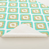 Gold und Türkis Chic Ikat Muster Sherpadecke (3/4)
