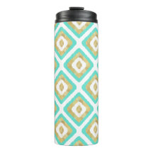 Gold und Türkis Chic Ikat Muster