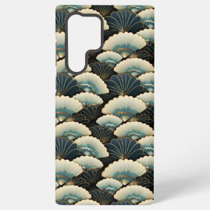 Gold- und Türkis gemustertes japanisch inspirierte Samsung Galaxy Hülle