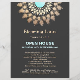 Gold und Türkis Lotus Mandala Yoga Flyer